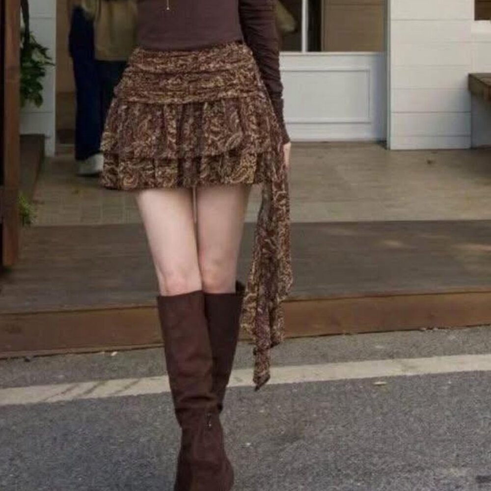 Zara Pleated Ruffle Skort